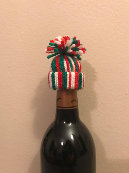 Winter hat ornaments /wine bottle toppers