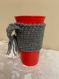 Schnauzer coffee cup sleeve, dog crochet