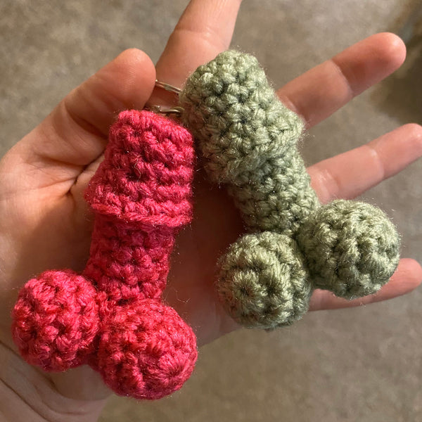 Crochet chaps”dick” holder keychain