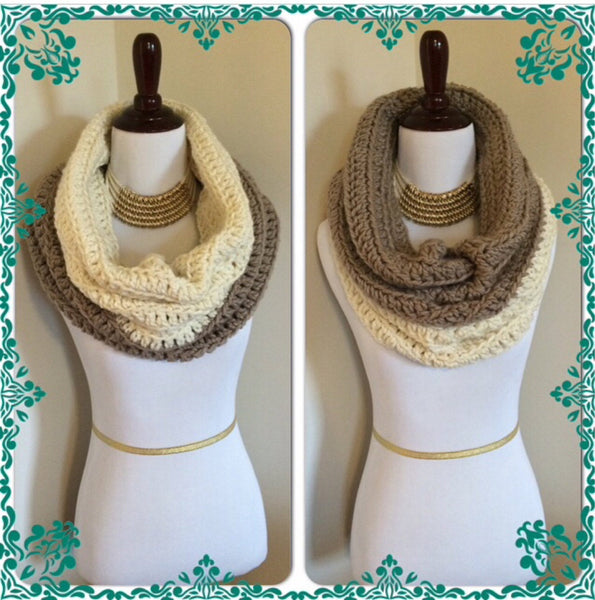 Dual color cowl scarf - extra warm