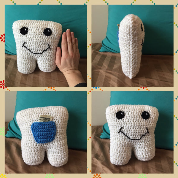 Toothfairy pillow with pocket.