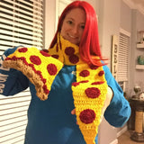 Crochet pepperoni pizza scarf, foodie scarf, etsys best gifts