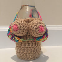 Crochet boob can cooler bikini sleeve
