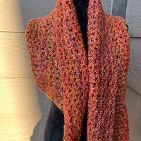 Burnt orange shawl scarf