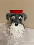 Schnauzer coffee cup sleeve, dog crochet