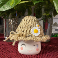 Farmhouse Hat, Daisy, Straw Hat, Rae Dunn Inspired Tiered Tray Display, Marshmallow Mug Hat