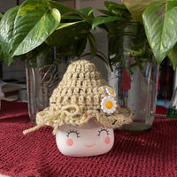 Farmhouse Hat, Daisy, Straw Hat, Rae Dunn Inspired Tiered Tray Display, Marshmallow Mug Hat