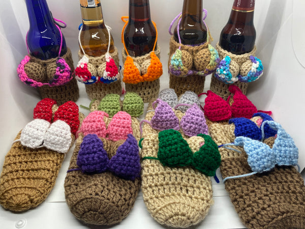 New Bottle Cozy Beer Covers Big Boobs Design Soft Knitted Bottle