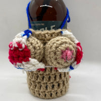 Crochet boob can cooler bikini sleeve