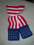 PDF Pattern 2 for 1: Star Spangled American Flag Scarf/Cowl Crochet Pattern