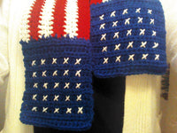 PDF Pattern 2 for 1: Star Spangled American Flag Scarf/Cowl Crochet Pattern