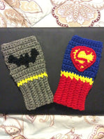 PDF CROCHET PATTERN: Superhero Fingerless Kids gloves