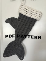 PDF Crochet Pattern Shark Stocking