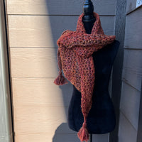 Burnt orange shawl scarf